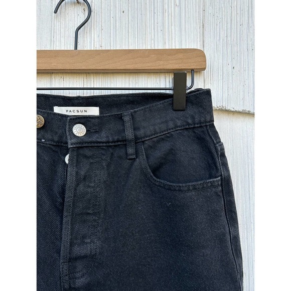 PacSun High Rise Straight Buttonfly Raw Hem Jeans 27 - Picture 3 of 9